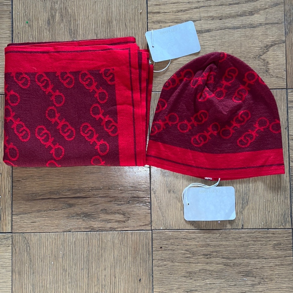 Jimmy Choo hat and scarf set